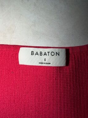 Aritzia Babaton Red Ribbed Knit Sculpt Sleeveless Cami Tank Crop Top Sz S EUC